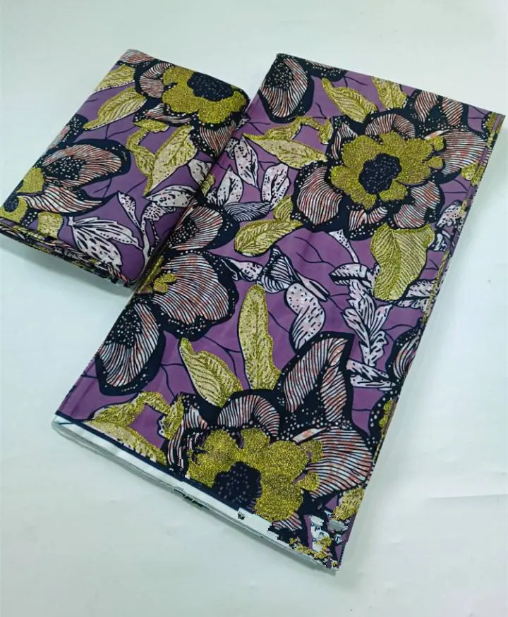 100% Cotton Fashion African Wax Fabric Nigeria Ankara Wax Fabric Block Prints Batik Dutch Pagne Soft Sewing Fabric 6 yards 4