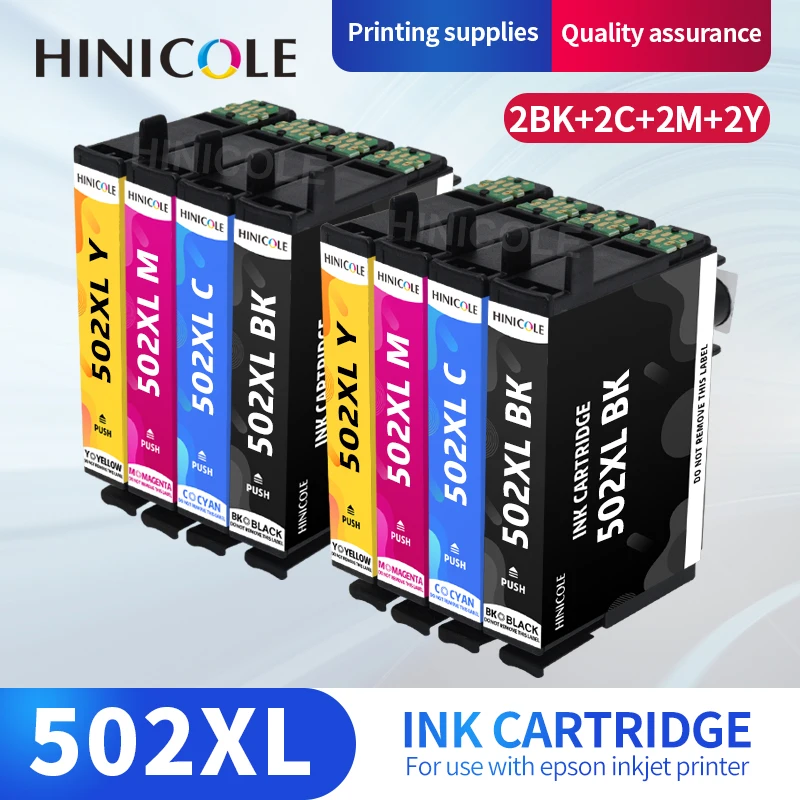 Hinicole-cartuchos de Tinta para Epson Compatíveis para Epson 502 xl Expression Home Xp5105 Xp5100 Xp5105 Xp5100 Wf2860 Wf2860dwf 502xl
