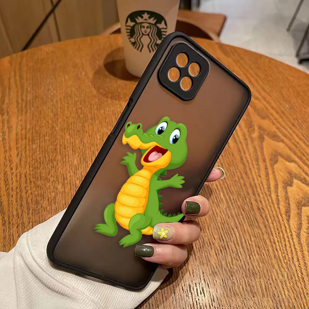 thumbnail image 1 of Caso mate para OPPO A97 A96 A95 A94 A93 A92 A92S A78 A74 A73 A72 A57 A55 A54 A53 A17 A16 4G 5G Funda lindo cocodrilo de dibujos animados, 1 of 5