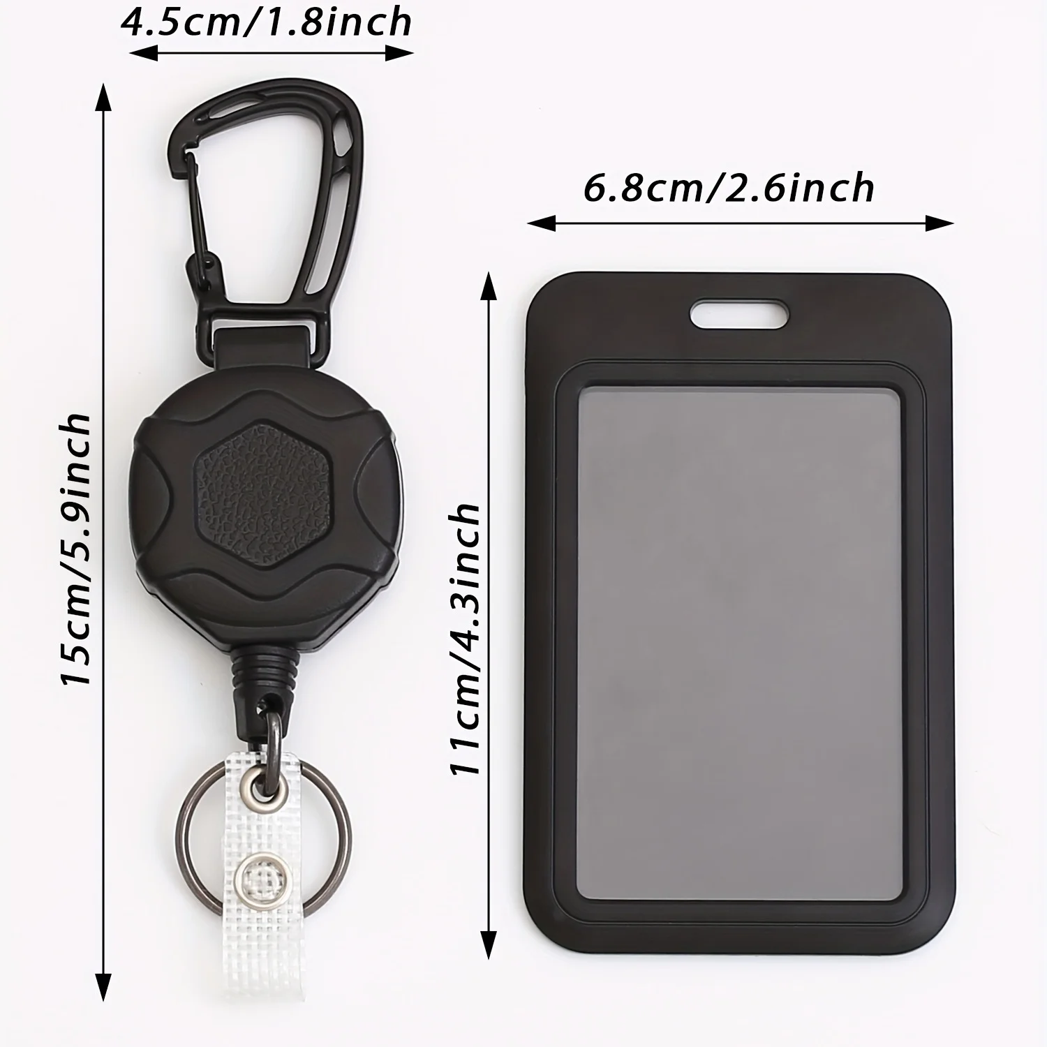 Retractable Badge Reel 1pc Heavy Duty Keychain Strap Tactical ID Badge Reel Strap Steel Retractable Rope