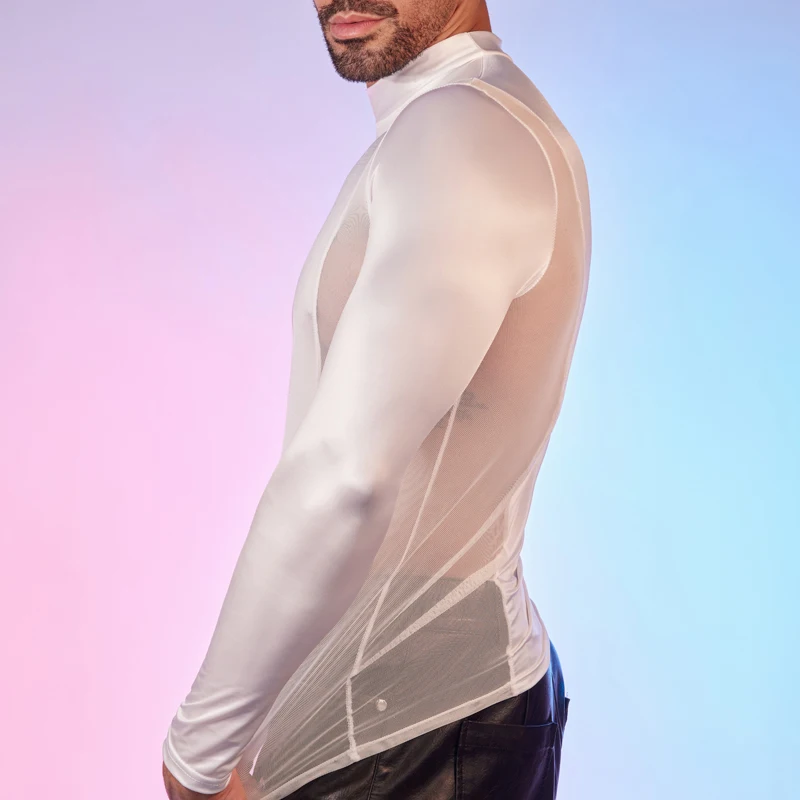 Mens Glossy Sports Tops Long Sleeve T-shirt Solid Color Slim Fit Breathable Fitness Gymnastics Workout Tops Yoga Beach Swimwear men long sleeve shirt