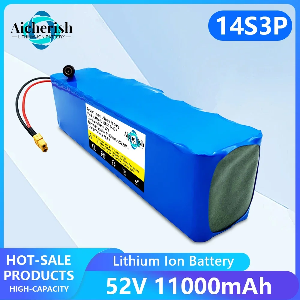 

New 18650 52V 14S3P 11000mAh 1000W Lithium Ion Battery,for Balance Car, Electric Bicycle,electric scooters,Tricycle + Charger