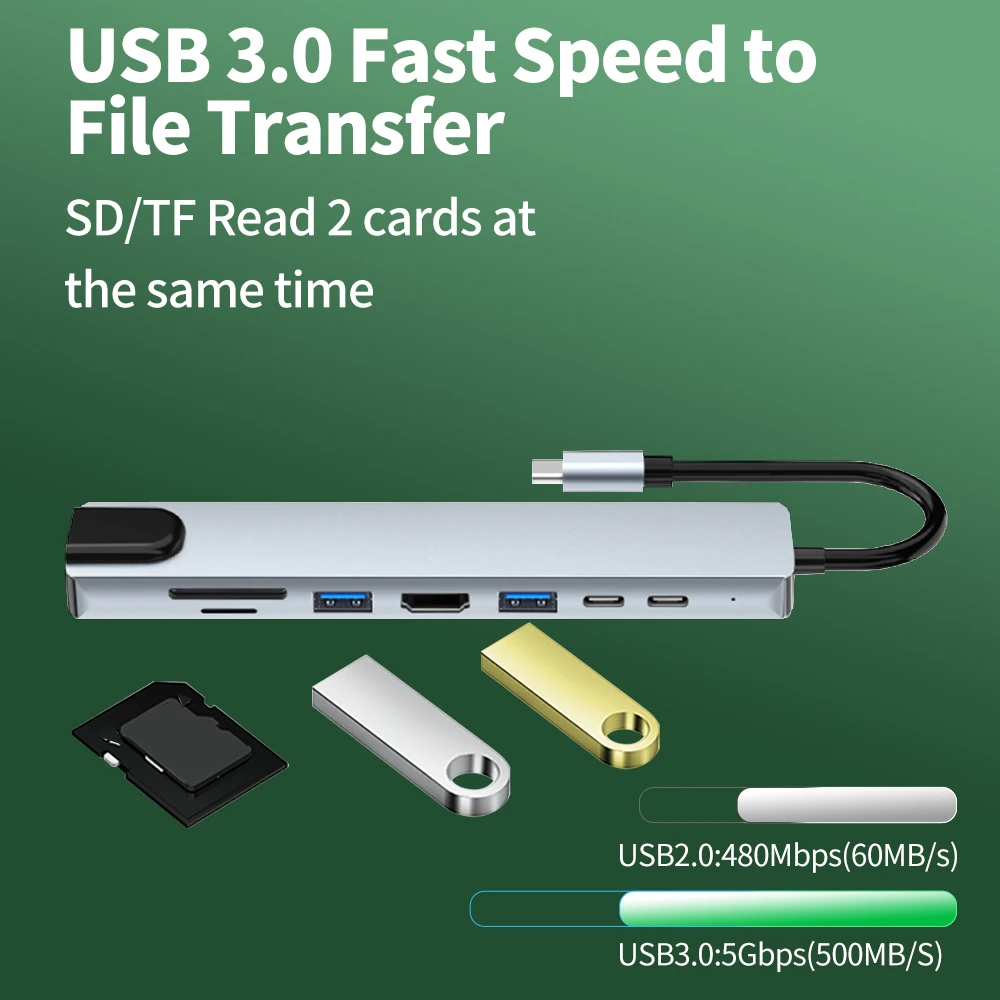 USB C HUB 3.0 USB To Type C  Adapter Docking Station for MacBook Pro M1 Laptop Computer 4K HDMI HUB PD Fast Charge USB Splitter