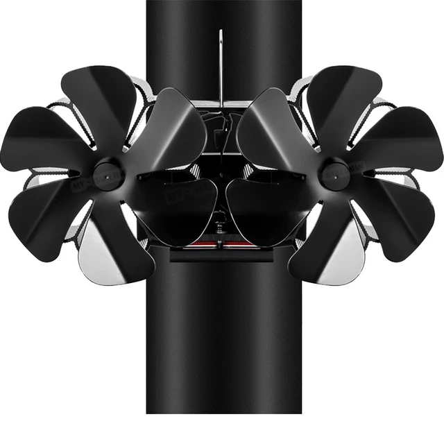 Ventilateur de poêle à bois silencieux à économie d'énergie, protection  contre la surchauffe, chaleur 62, 12 pales - AliExpress