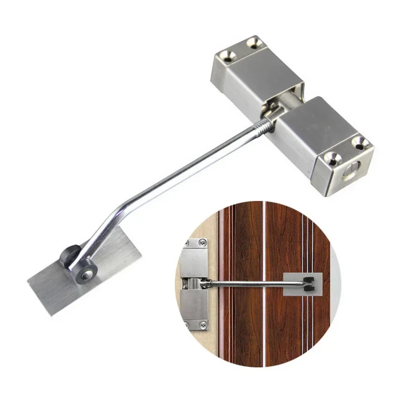 New Stainless Steel Automatic Mounted Spring Door Closer Adjustable Surface Door Closer Home Hardware