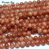 Meihan (Free Shipping) Natural Brazil A++  Golden Sunstone Smooth Round Stone For Jewelry Bracelet DIY Making Design 1
