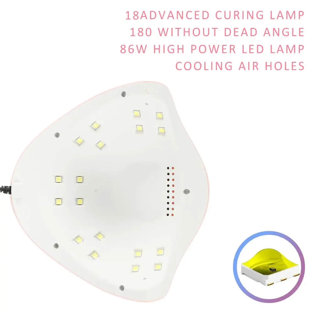 54 W Nail Dryer UV Nails Lamp 18 LED Auto Sensor Nail Art Tools For Manicure Dry Drying Gel ice Polish Lamp