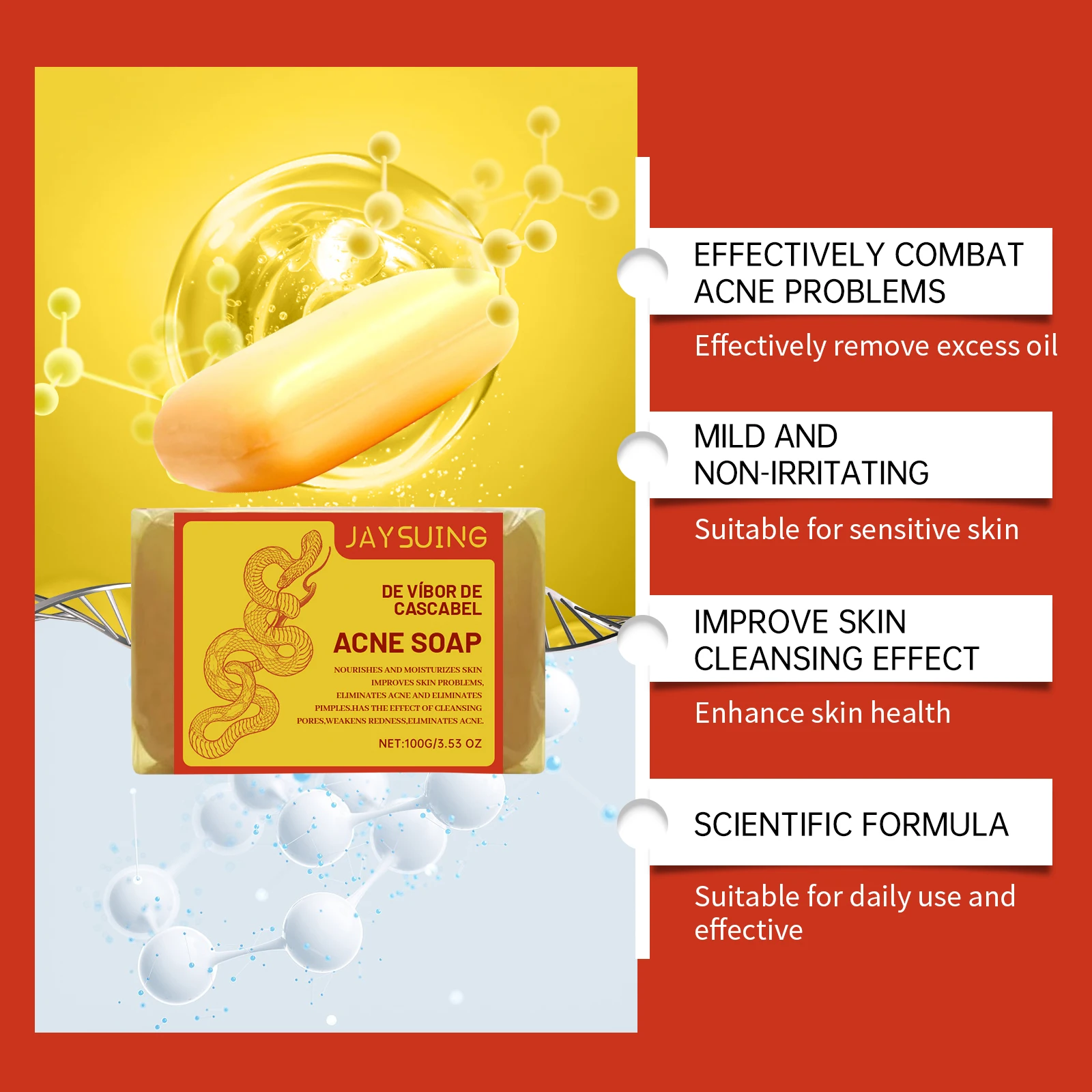 Acne Treatment Soap Pimple Remove Pigment Deep Cleansing Pores Shrink Oil Control Moisturize Body Face Lightening Skin Care Soap 5