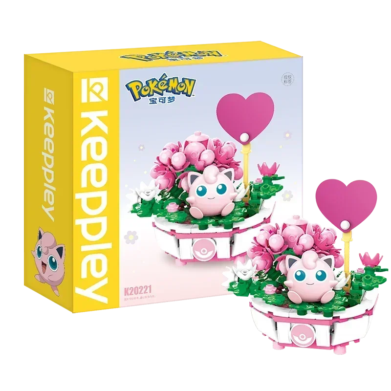 Keeppley Pokemon Building Block Pikachu Charmander Squirtle Model Toy Home Decoration Plant Potted Flower Brick Toy Child Gift