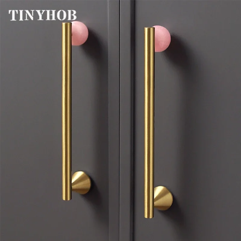 Cristal Natural e Latão Móveis Alças Maçanetas e Alças Armário de Cozinha Gaveta Puxa Home Decor Hardware Armário