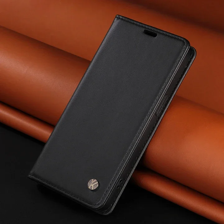 Magnetic Leather Flip Book  Case in Sleek Design