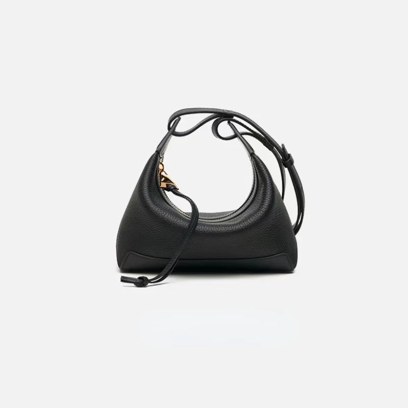 Luxury Design Handbags Women Split Leather Shoulder Bags Versatile Rivet Solid Crossbody Hobos for Female izd001