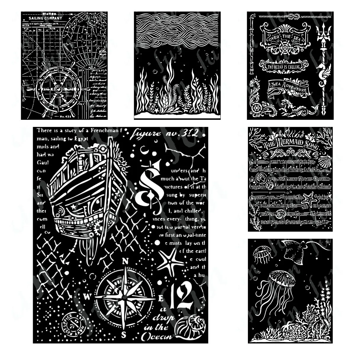 

Mermaid Scales Texture Layering Stencils for DIY Scrapbooking Photo Album Decoration Embossing Paper Cards Craft Supplies