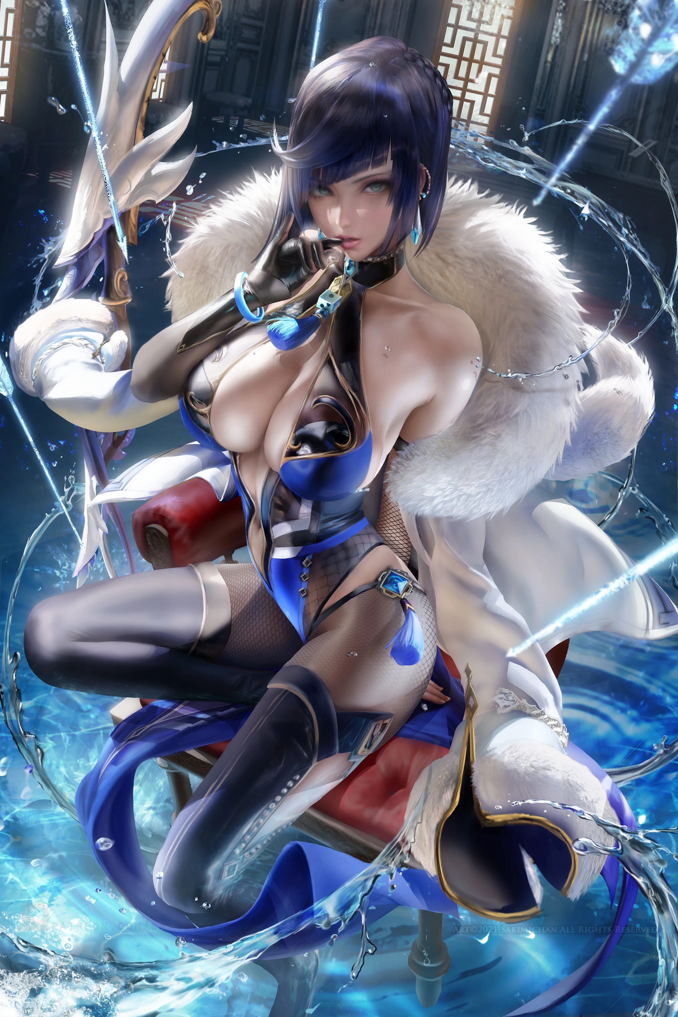 imagesize:2333x3500 セクシー Yelan Genshin Impact Hottie Anime Sexy Naked Girl Print Canvas HD Poster  Game AI Art Living Room Bedroom Handing Picture - AliExpress