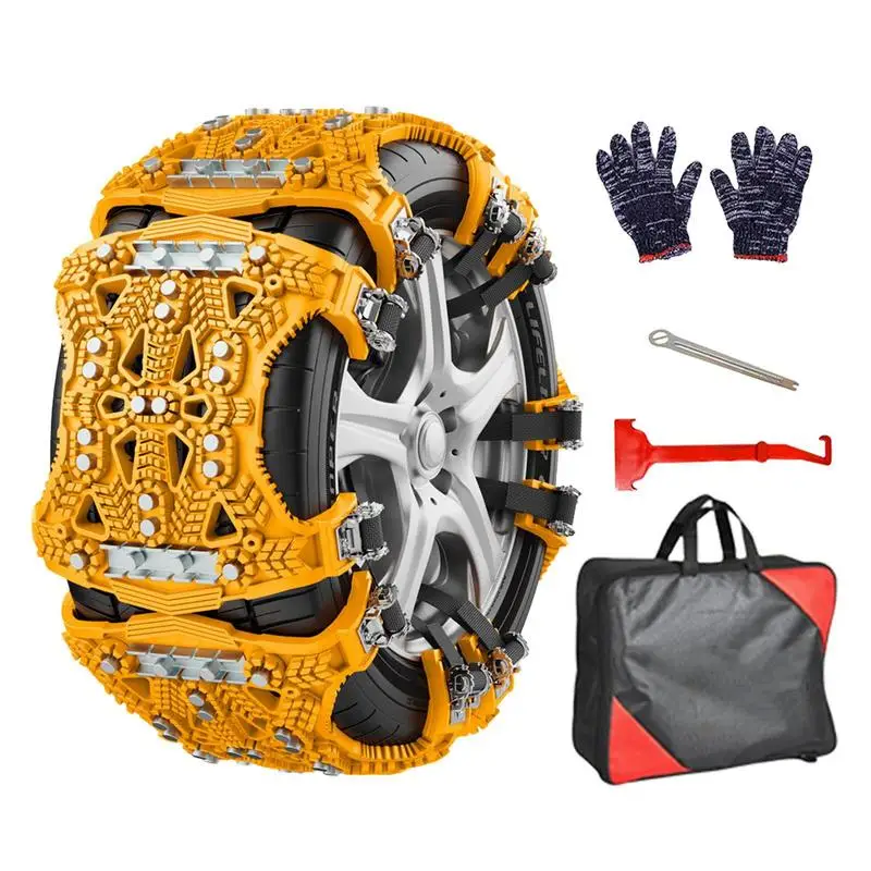 

6 Pcs Car Snow Tire Chains Mud Tyre Wheels Thick Anti Skid Anti Ice Crushing Portable Easy To Mount Emergency Traction Car