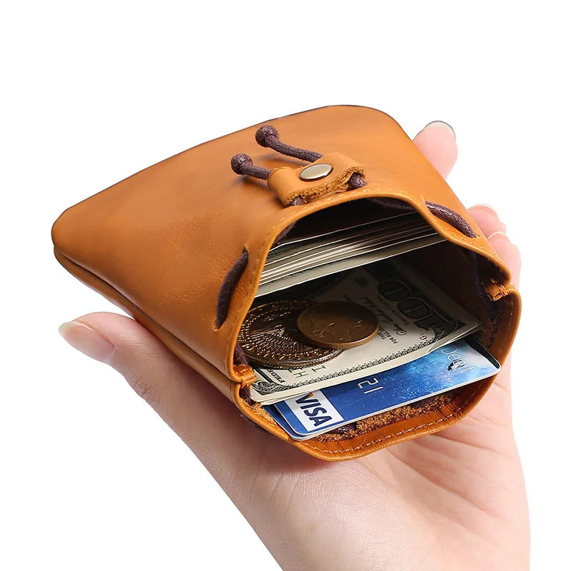 Medieval Leather Drawstring Pouch Premium Coin Pouch for Men Coin Holder for Purse Women Genuine Leather Drawstring Coin Purse