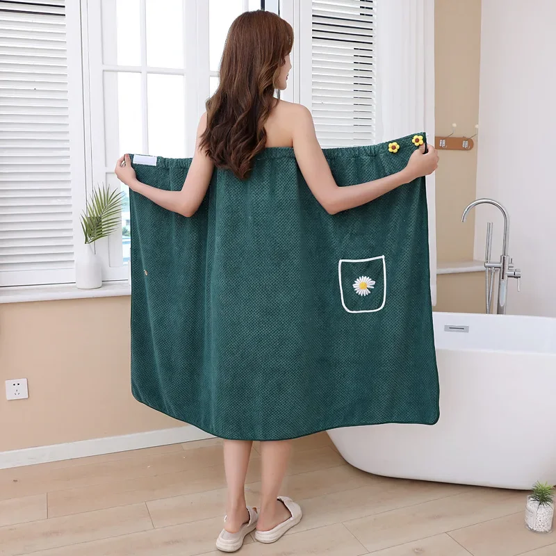 Womens Bath Towels Girls Wearable Fast Drying Bathing Beach Spa Bathrobes Wash Clothing Shower Bath and Gym Towel Sleeping Robe