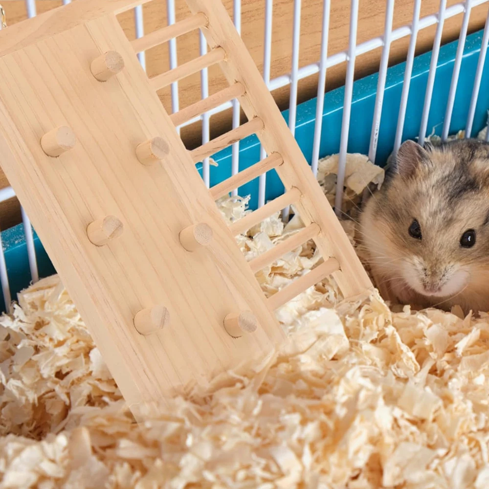 1pc Wooden Hamster Climbing Ladder Toy Hanging Bridge Jumping Board Playground Toy Small Animal Hamster Cage Landscaping