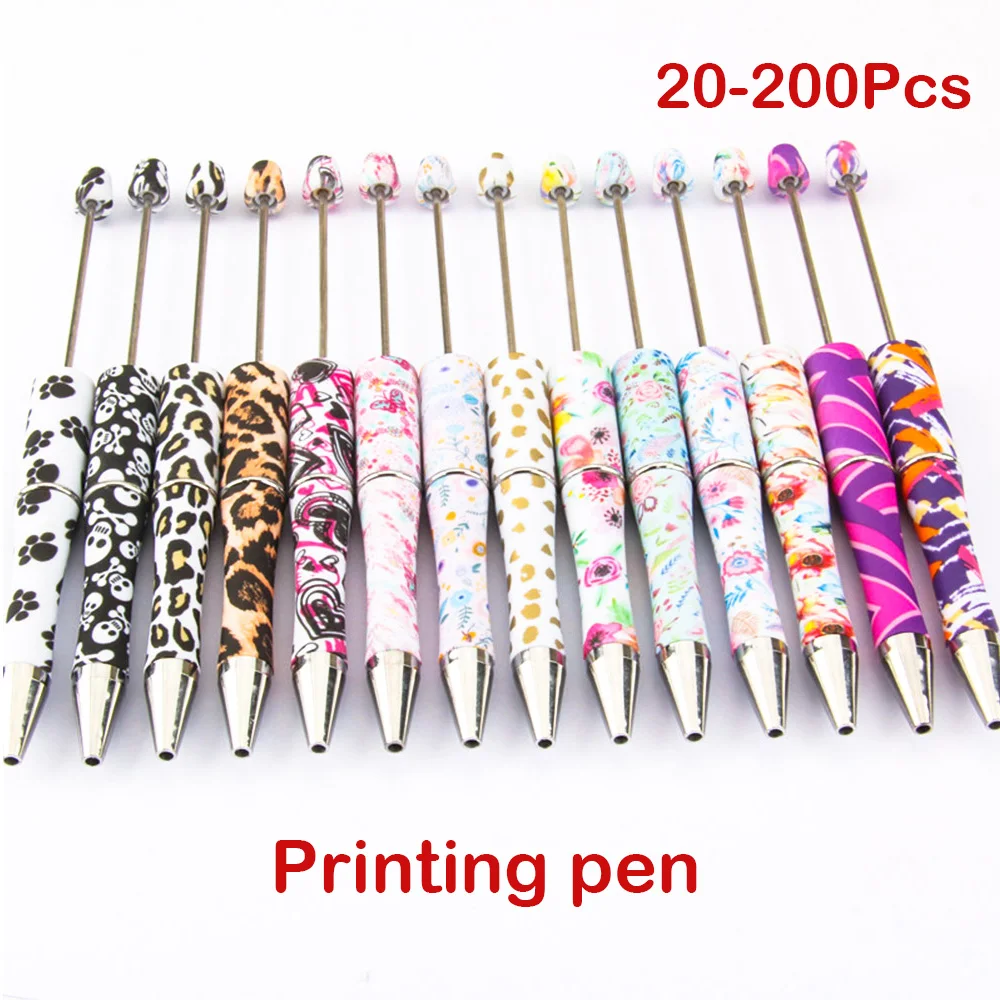 

20-200Pcs Leopard Printed Plastic Ballpoint Personalize Pen DIY School Personalized Gifts Jewelry Make Accessories