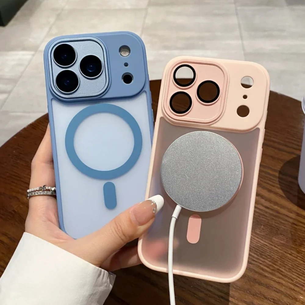 Magnetic Luxury Matte Translucent Shockproof Armor Case with Magsafe Compatibility