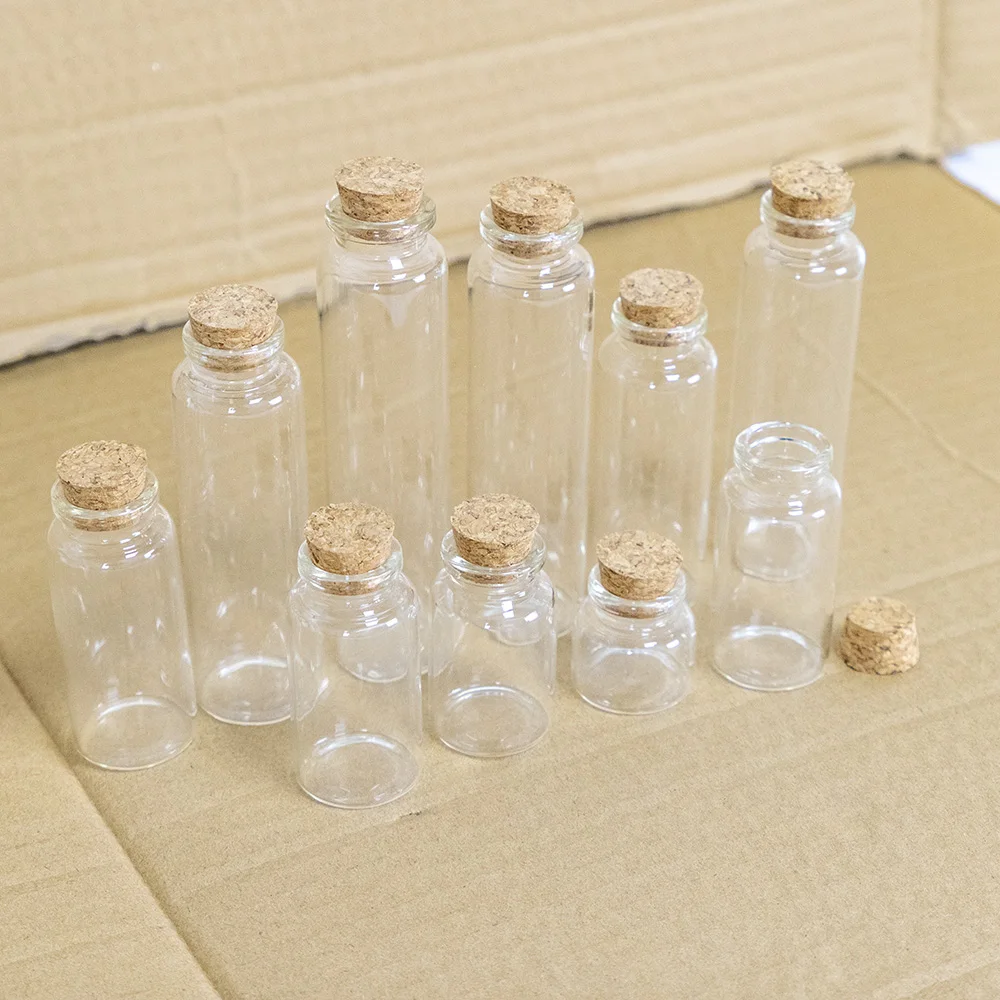 Jewelry Ornaments Corks Bottles Customized Wedding Holiday Present Jars Empty Glass Container Craft Vials 50Pcs 50pcs empty glass container craft vials customized wedding holiday present jars jewelry ornaments corks bottles