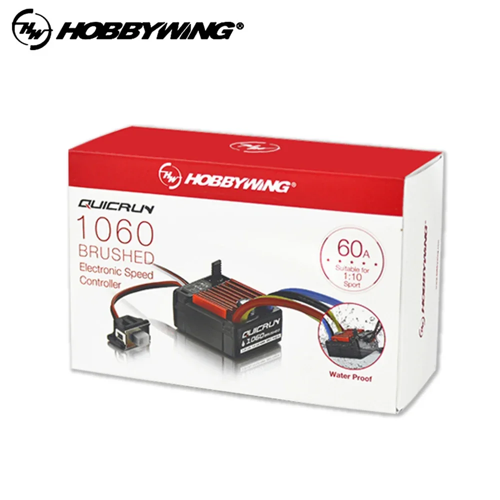 RC카 오리지널 Hobbywing QuicRun WP-1060 1060 60A 방수 브러시 전자 속도 컨트롤러 ESC 6V/3A, 1:10 크롤러 자동차