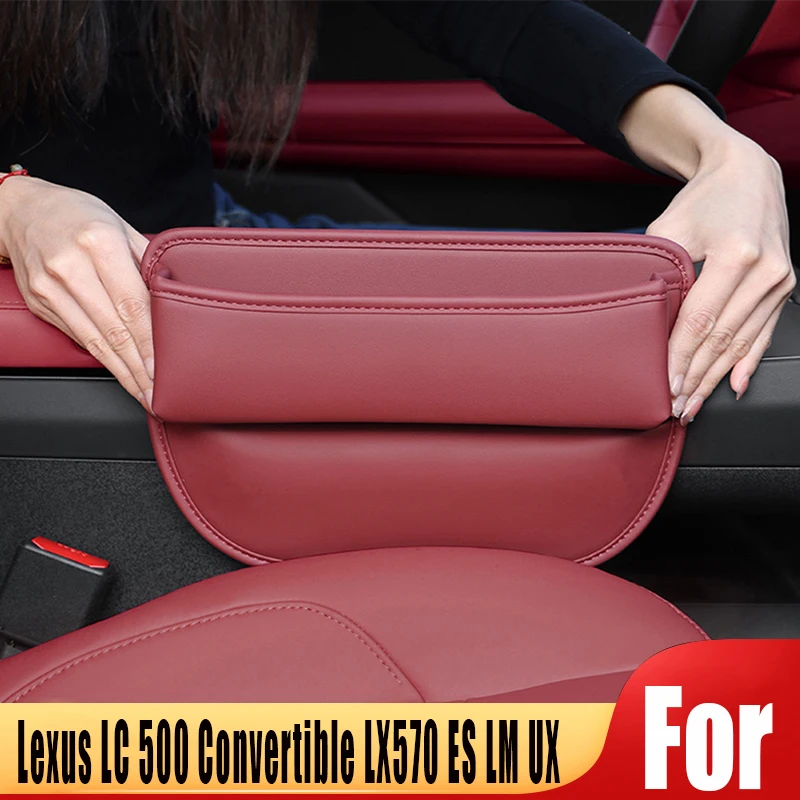 Per Lexus Lc 500 Convertibile Lx570 Es Lm Ux Pu Leather Car Console Side Front Seat Gap Filler Box Bag Accessori Per Cover Portatili