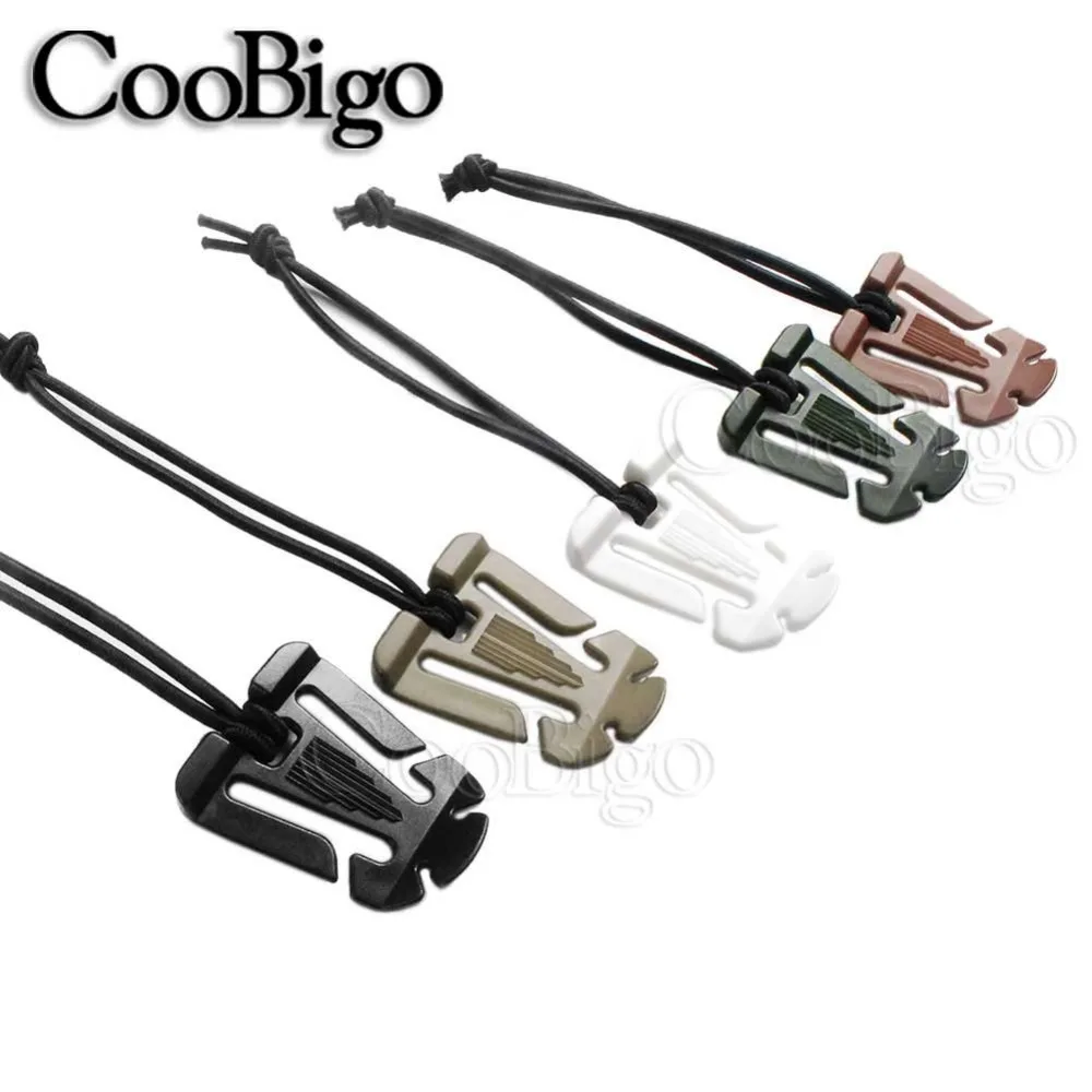 10Pcs Molle Hanging Webbing Buckles Clips With Elastic Cord 45 X 32mm