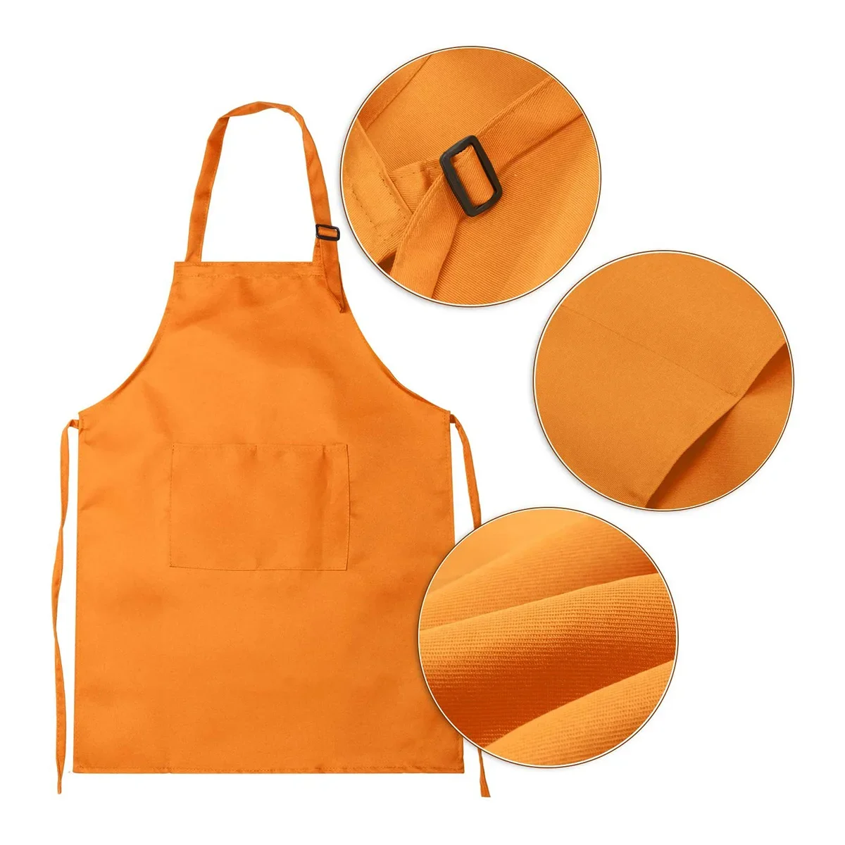 Cute Child Craft Apron and Hat Sets Household Cleaning Tools Solid Color Front Pocket Bib Apron + Elastic Band Art Cooking Cap 6