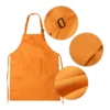 Cute Child Craft Apron and Hat Sets Household Cleaning Tools Solid Color Front Pocket Bib Apron + Elastic Band Art Cooking Cap 6