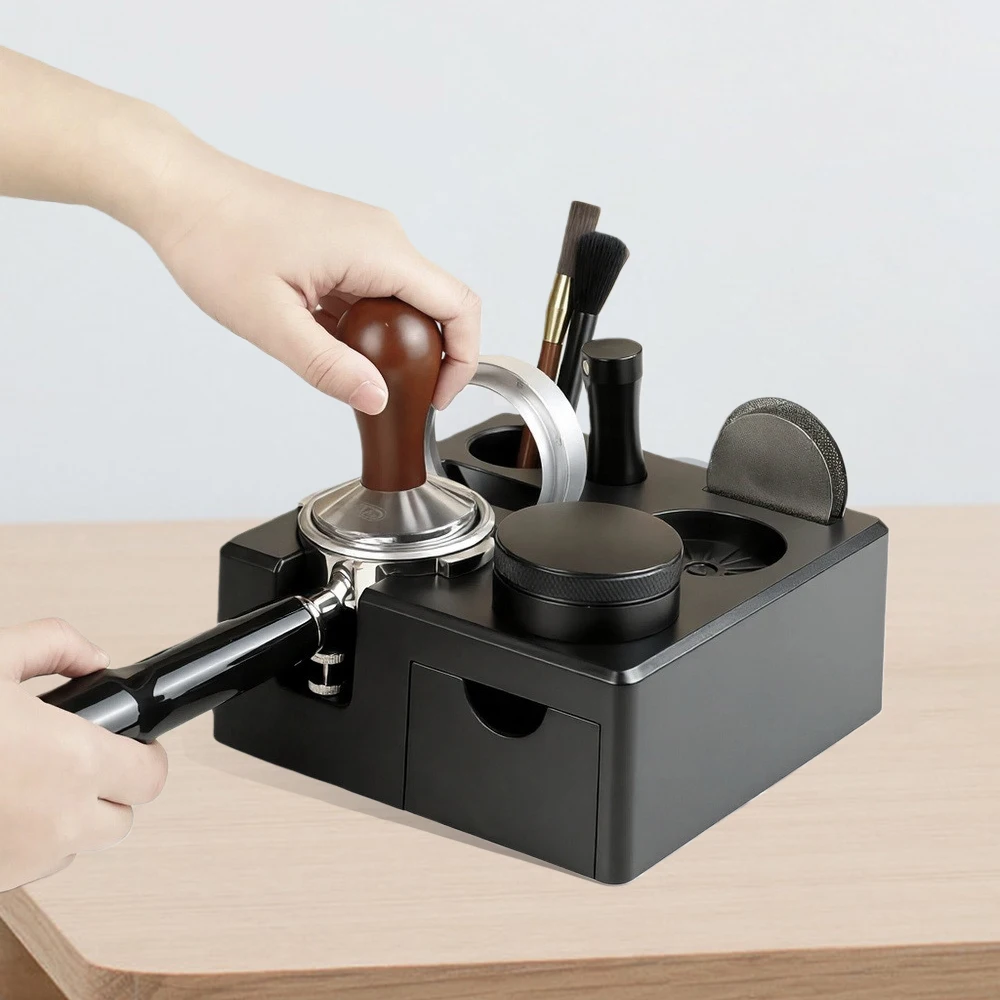 مجموعة حامل مسحوق القهوة الإيطالية المربعة، قاعدة...