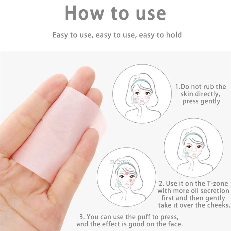 100Pcs/box Face Oil Blotting Paper Protable Matting Face Wipes Facial Cleanser Oil Control Oil-absorbing Cleaning Tools