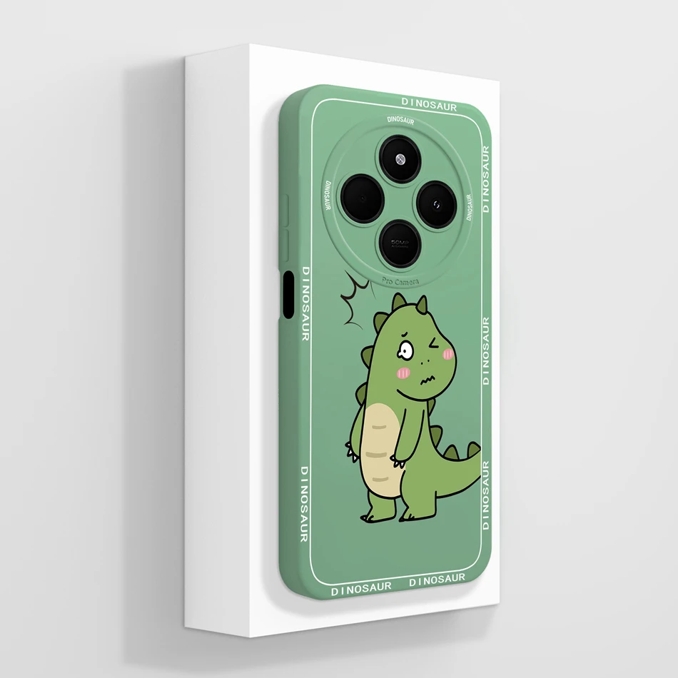 Cute Dinosaur Soft Liquid Silicone Phone Case - High Quality Back Cover and Perfect Gift