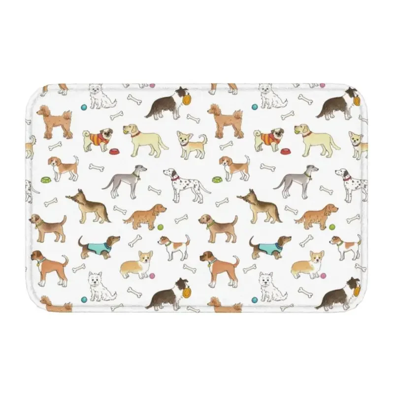 

Breeds Of Dog Pet Front Floor Door Entrance Mat Indoor Collie Bulldog Shiba Inu Dachshund Kitchen Bath Doormat Garden Carpet Rug