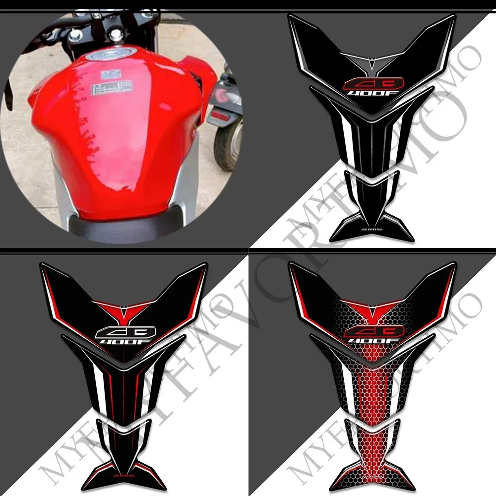 Motorcycle 3D Stickers Decals Protector Tank Pad Gas Fuel Oil Kit Knee Fish Bone Emblem Logo For Honda CB400F CB 400F 400 F