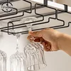 Iron Ambry Cup Holder Without Perforation Upside Down Waterlogging Glass Cup Holder Hanging Wine Cup Storage Kitchen Organizer 1
