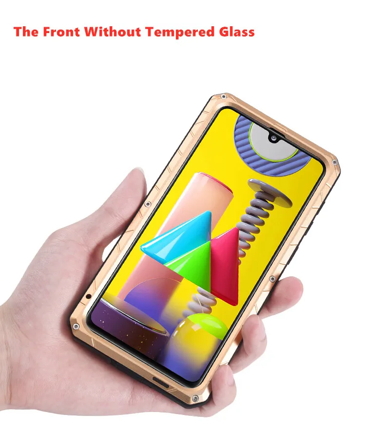 Luxury Full Protective Metal Case Shockproof For Samsung Galaxy Note 20 Ultra M31 Hard Aluminum Armor Heavy Duty Cover