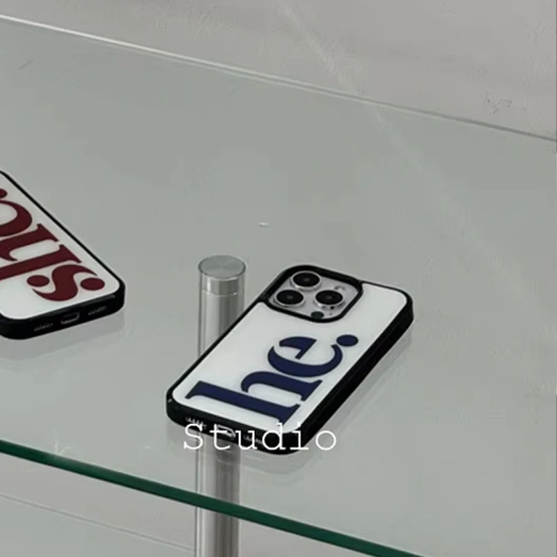 Minimalist Personalized Couple Style Phone Case - He & She Edition