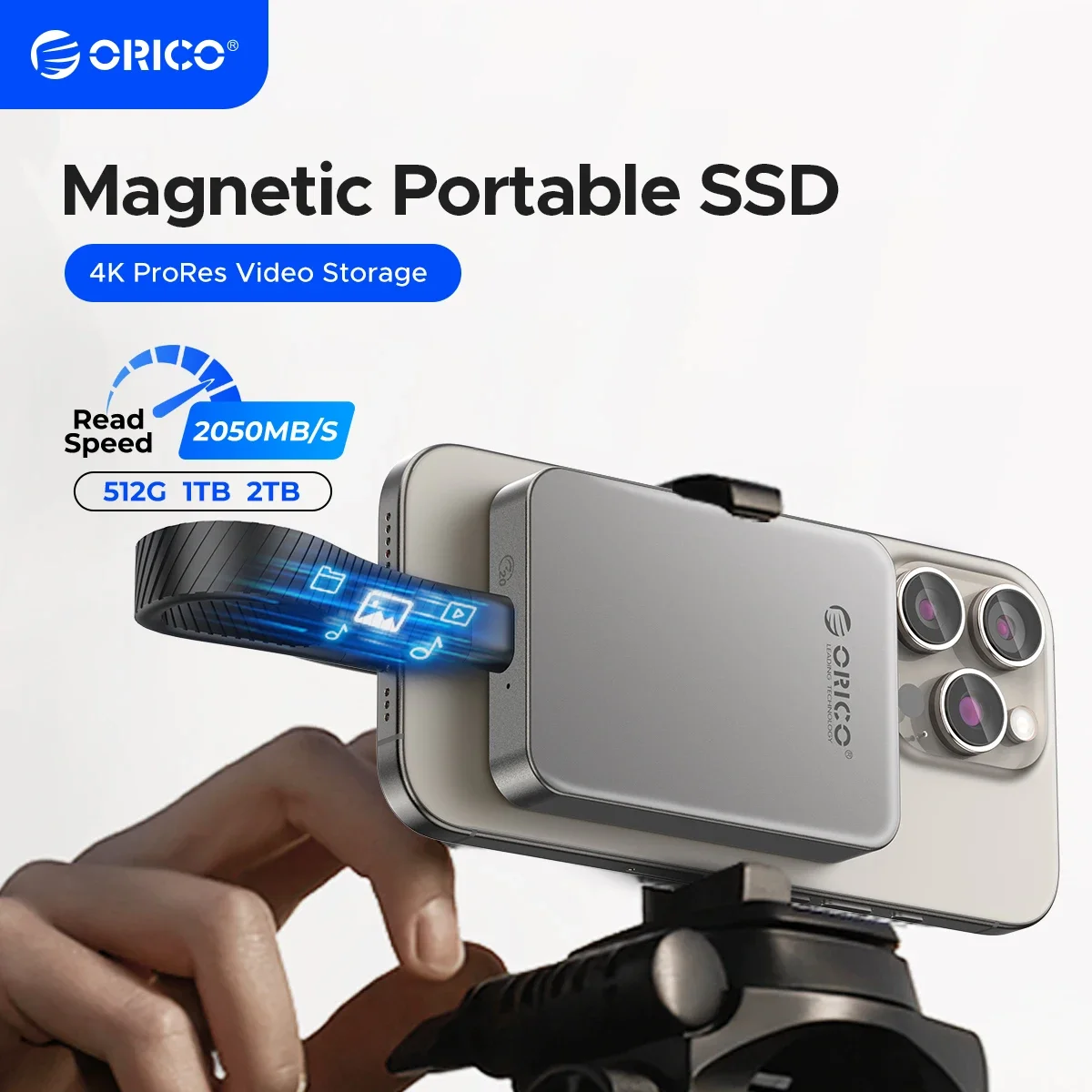 ORICO Magnetic External SSD for iPhone 16 15 Pro/Max ProRes 4K