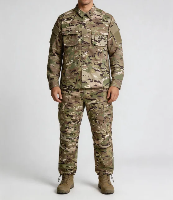 Ensemble chemise, veste et pantalon de randonnée, vêtements d'entraînement camouflage pour l'extérieur, uniforme de chasse, combinaison tactique camouflage pour hommes, entraînement en plein air 1