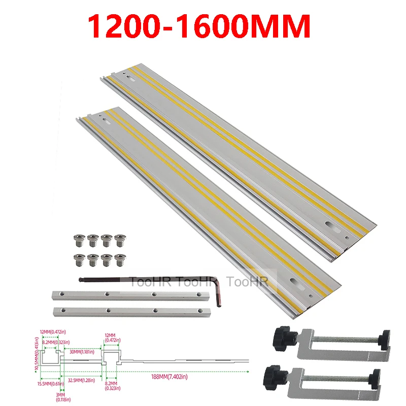 木工用パラレルガイドキット アルミ合金丸ノコトラック固定ガイドレールブラケットセット ユニバーサルTトラックマイタートラックソー 木工用 マキタ 丸ノコ ガイドレール - アルミニウム合金製トラック