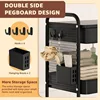 3 Tier Rolling Cart with Drawer, Metal Rolling Utility Cart on Wheels with Pegboard, Art Cart Storage Organizer with Tabletop 3