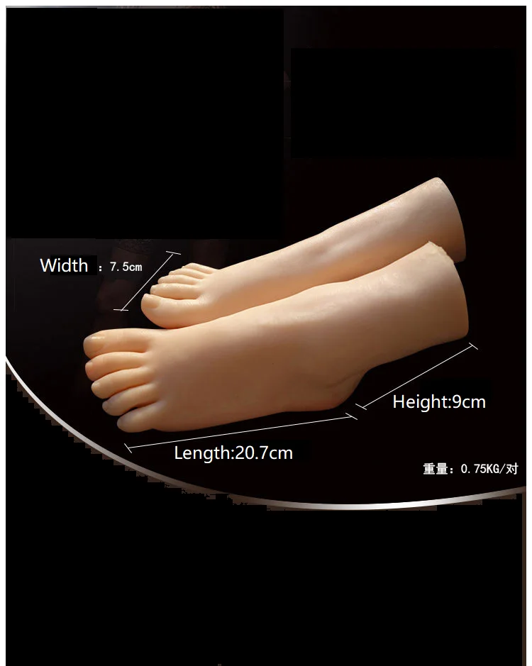 Mannequin Foot Model Shoe Socks Rubber Plastic Silicone Female Fake Nail Leg Display Tarsel Bone Ankle Dummy Feet Fetish 3602