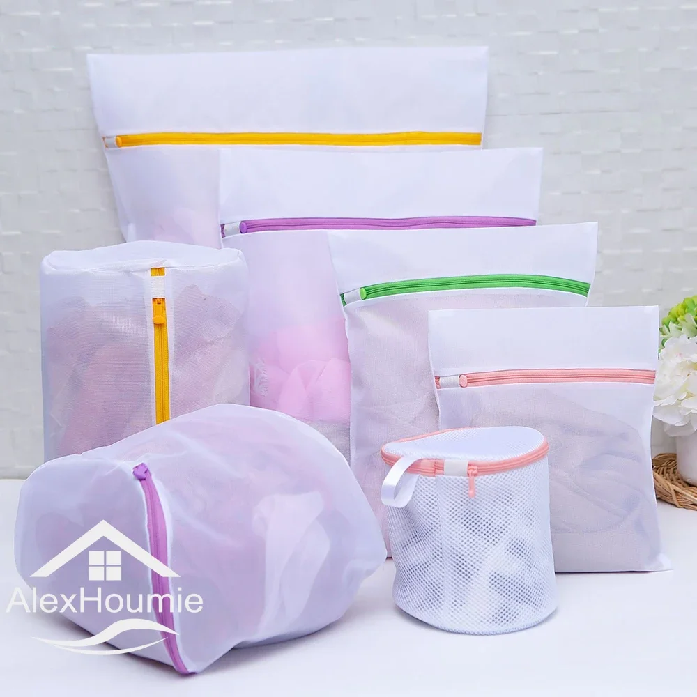 3-7PCS 세트 메쉬 지퍼 세탁 가방 폴리 에스터 그물 변형 방지 속옷 브래지어 의류 메쉬 가방 홈 세탁기