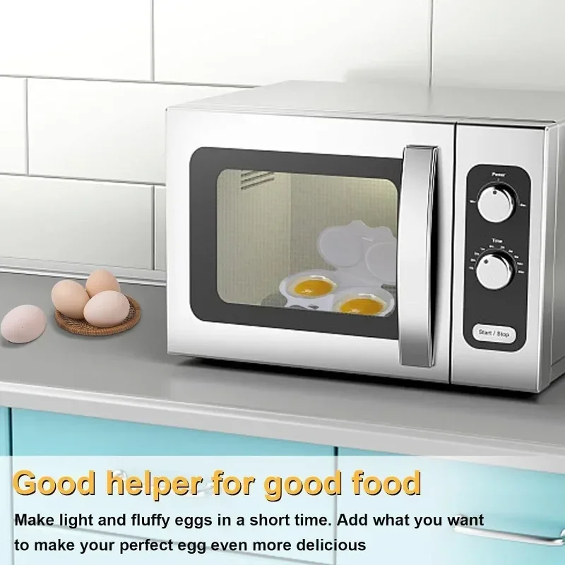 Egg Boiler Mold Cup Egg Cooker Silicone Egg Poacher Egg Poacher Microwave Egg Maker with 2 Cavity Kitchen Cooking Mold Eggs Poacher Kitchen Gadgets Fried Egg Tool