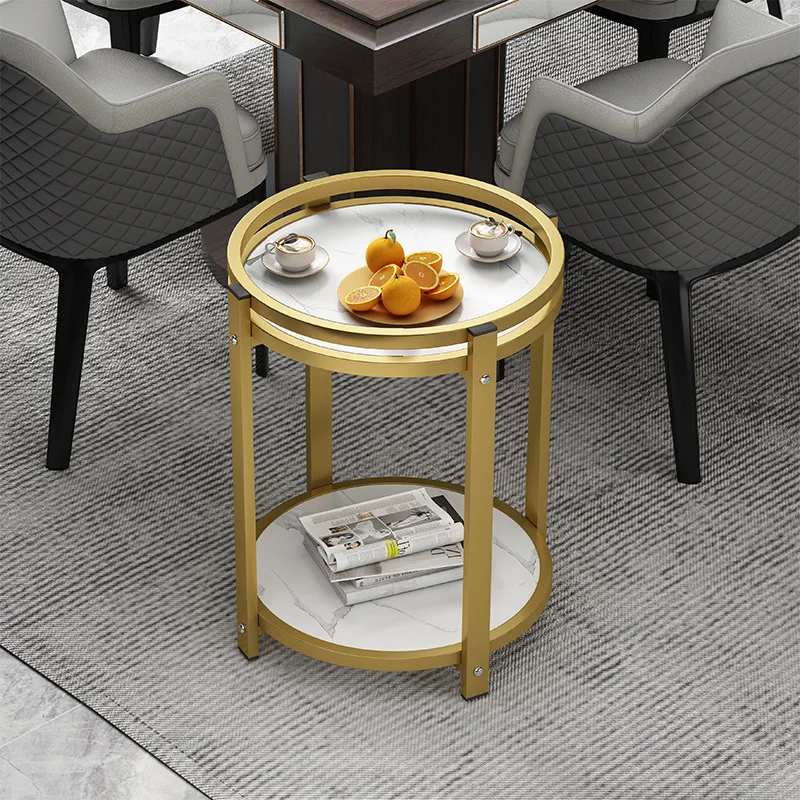 

Double-Layer Chess and Card Room Ashtray Teaware Shelf Home Table Side Table Tea Table Light Luxury Small Coffee Table
