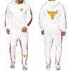 Dwayne Johnson Brahma Bull Tattoo Logo Print Spring Autumn Men's Tracksuit High Quality Loose Hoodies+Casual Trousers Sports Set 5