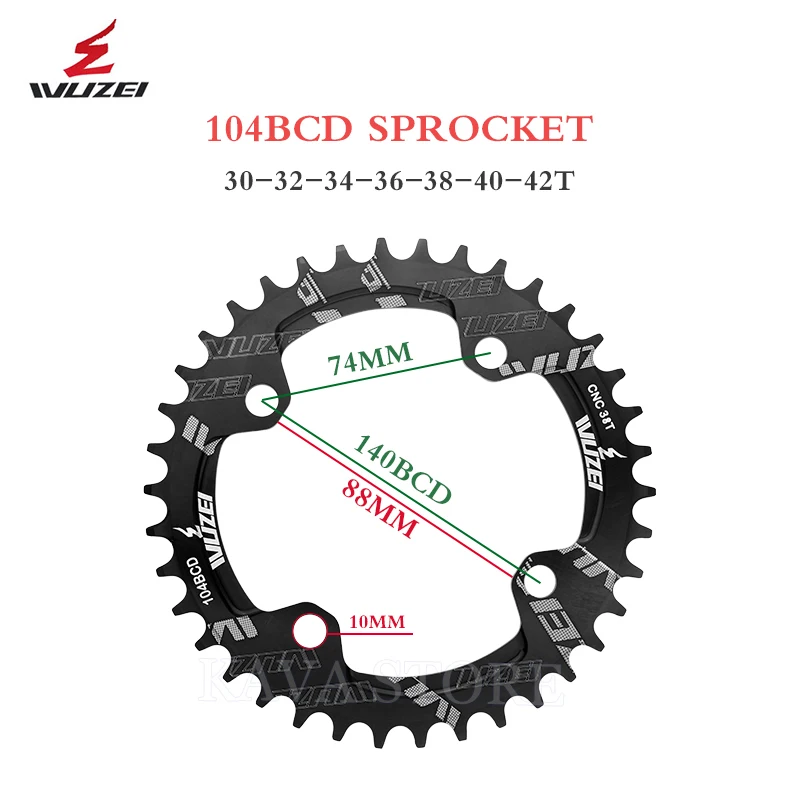 Wuzei 104BCD MTB Narrow Wide Chainring 4