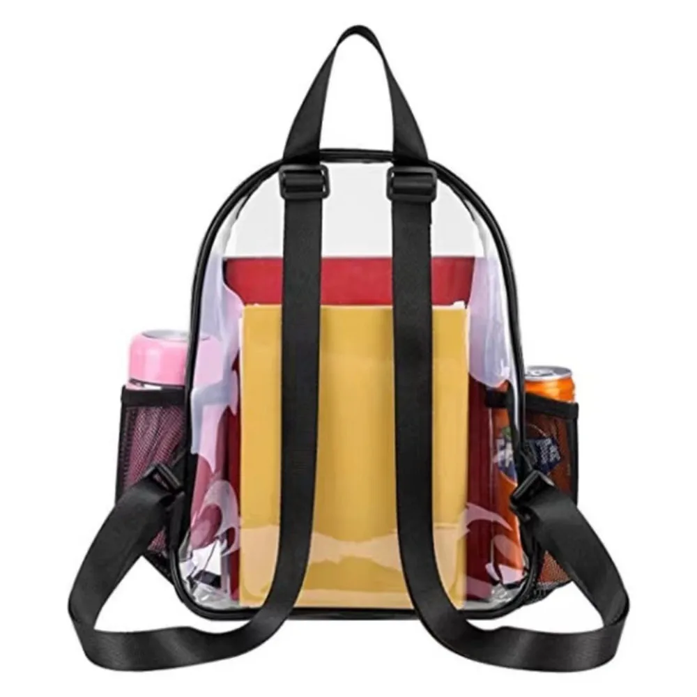 Clear PVC Bacpacks Men Simple Fashion Transparent Backpack Stadium Approved Women Large Capacity Durable Backpack for Concerts