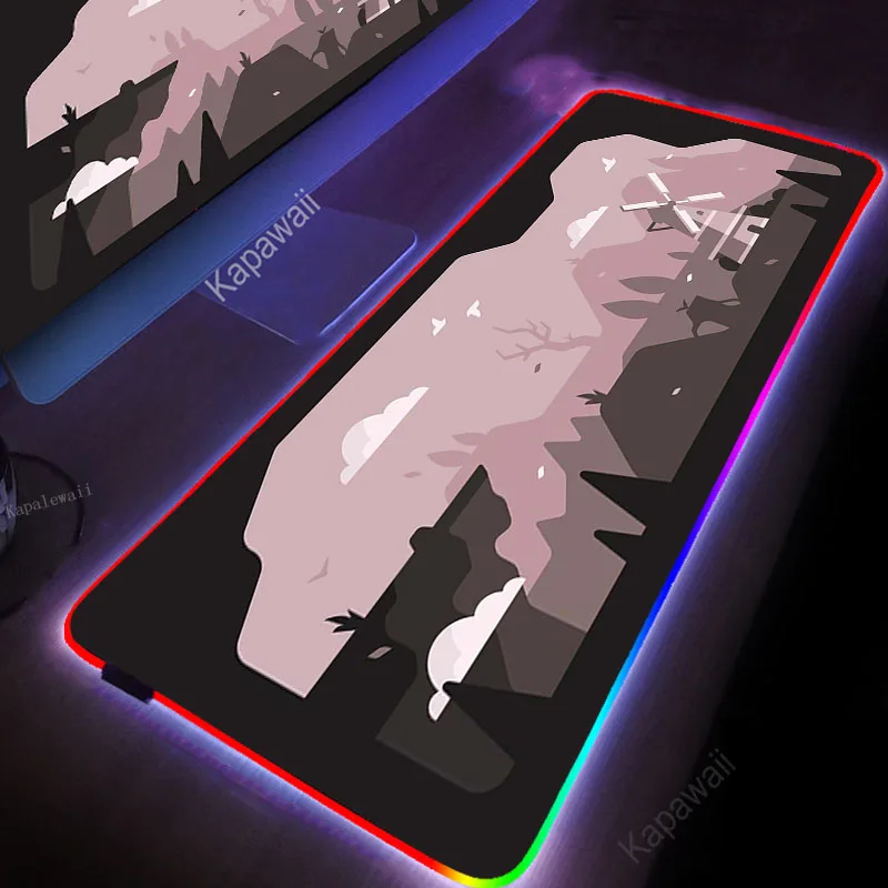 

RGB Mouse Pad XXL Computer Keyboard Carpet Pad Mt Fuji Japanese Gaming Accessories LED Light Connected USB Gaming Desk Mousepad